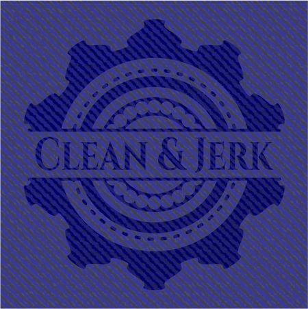 Clean & Jerk badge with denim texture