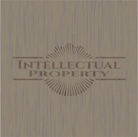 Intellectual property vintage wooden emblem