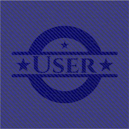 User emblem with jean texture