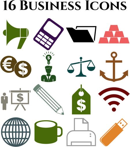 16 businessicon set. Set of web Icons.