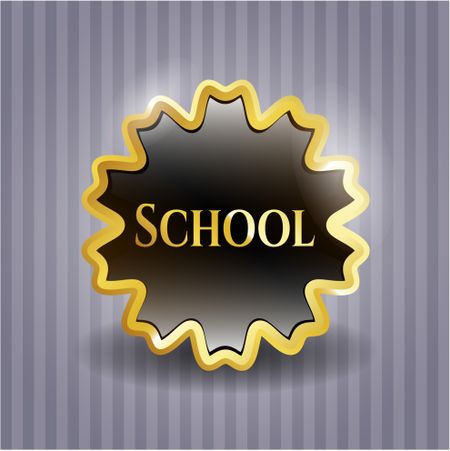 School golden emblem or badge