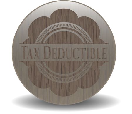 Tax Deductible wood emblem. Retro