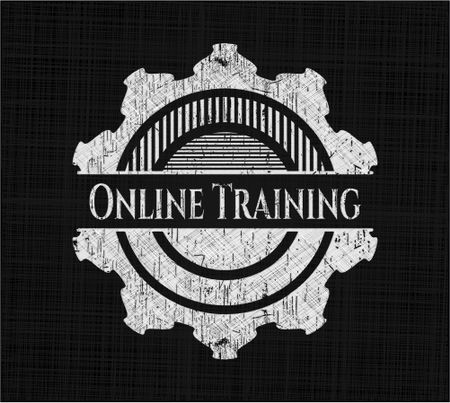 Online Training chalkboard emblem written on a blackboard