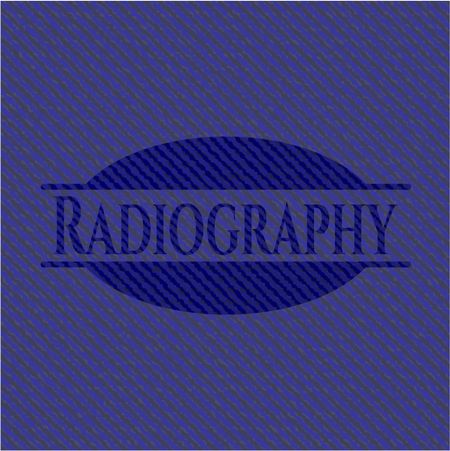 Radiography emblem with jean background