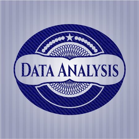 Data Analysis emblem with jean background