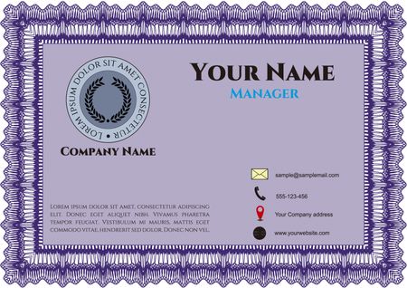 Vintage Business Card. Complex background. Customizable, Easy to edit and change colors. Excellent design.