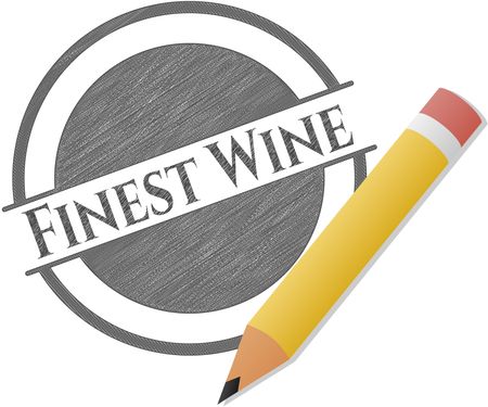 Finest Wine drawn with pencil strokes