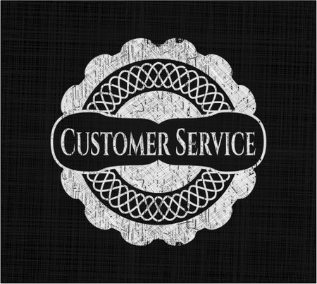 Customer Service chalk emblem written on a blackboard