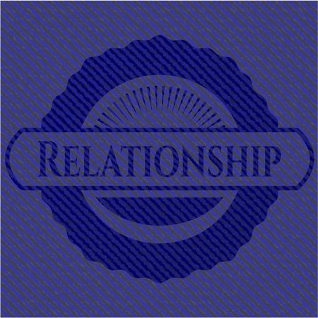Relationship badge with jean texture