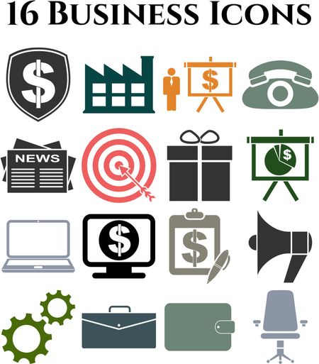 16 icon set. business Icons. Minimal Modern.