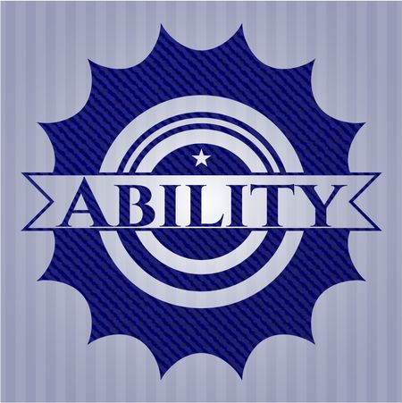 Ability badge with denim background