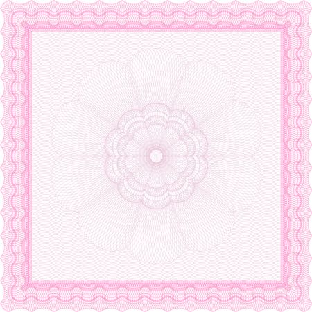 Pink Sample Certificate. Vector pattern that is used in money and certificate. Artistry design. With quality background. 