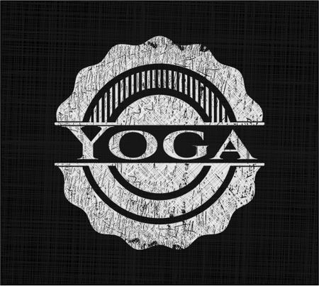 Yoga chalkboard emblem written on a blackboard