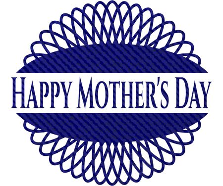 Happy Mother's Day emblem with jean background