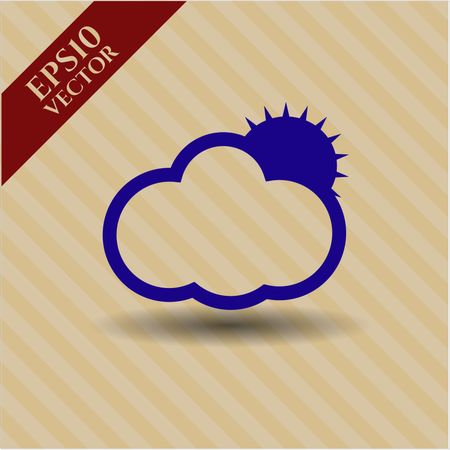 sun behind cloud icon vector symbol flat eps jpg app