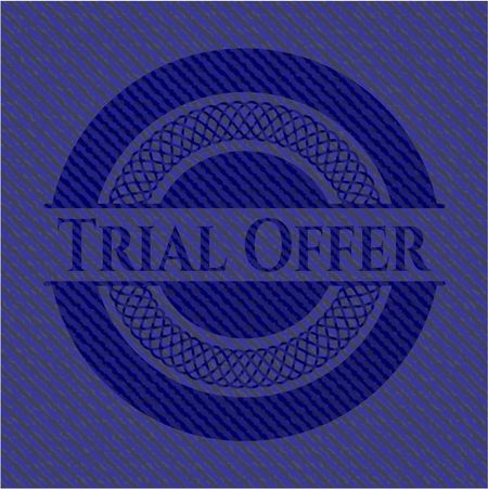 Trial Offer badge with jean texture