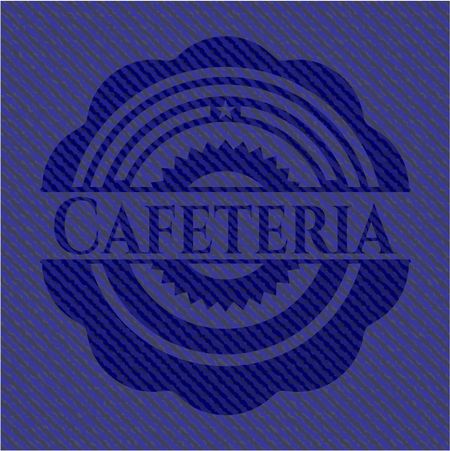 Cafeteria emblem with jean high quality background