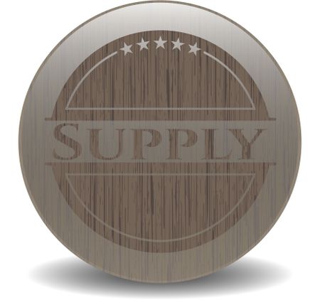 Supply wooden emblem. Retro