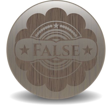 False realistic wooden emblem