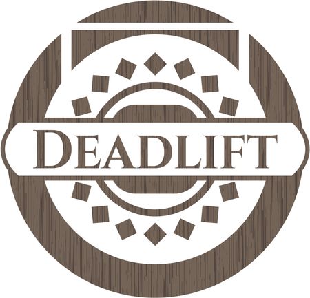 Deadlift badge with wood background