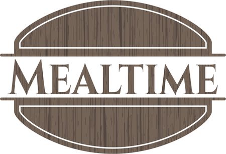 Mealtime realistic wooden emblem