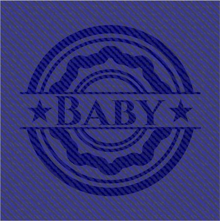 Baby emblem with denim texture