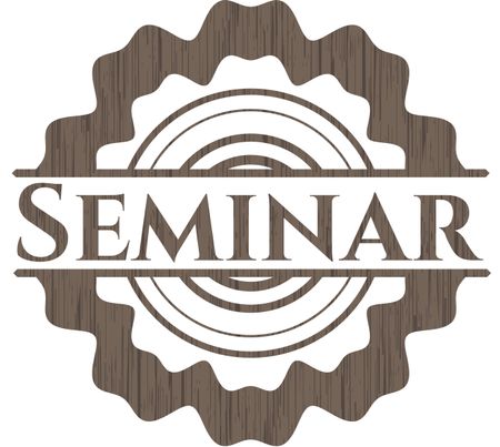 Seminar retro style wooden emblem