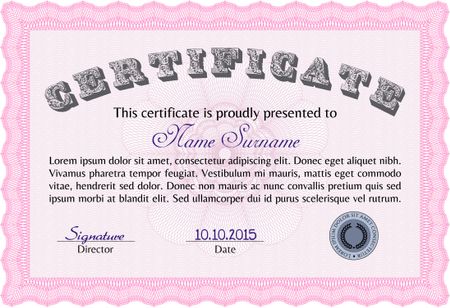 certificate template eps10 jpg of achievement diploma vector illustration design completion