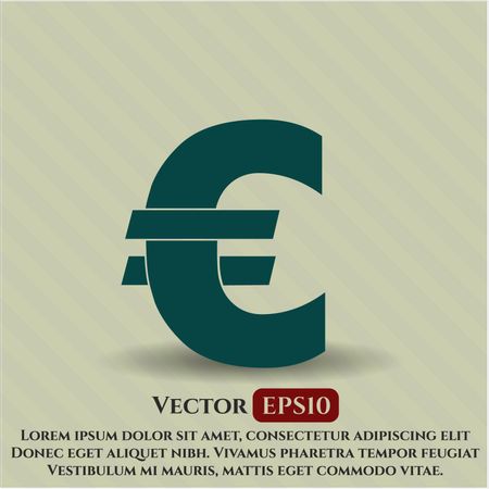 euro icon vector symbol flat eps jpg app web concept website