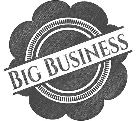 Big Business emblem drawn in pencil