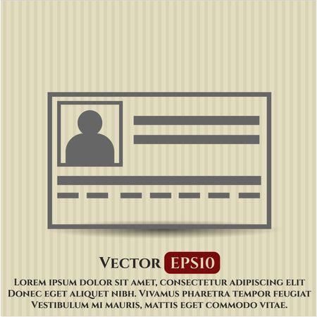 Identification Card icon vector symbol flat eps jpg