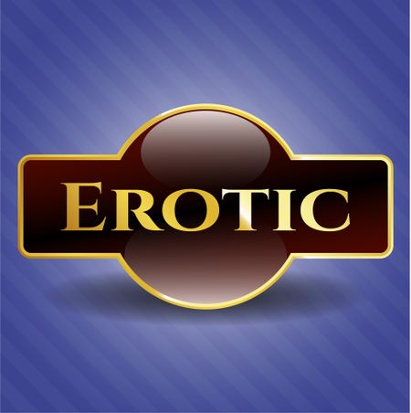 Erotic gold badge or emblem