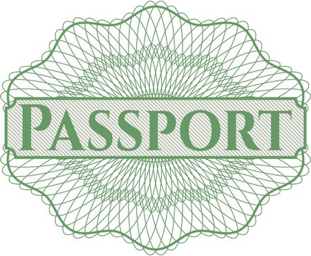 Passport written inside rosette
