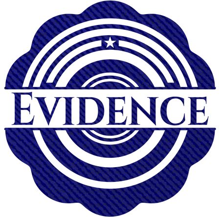 Evidence badge with denim background