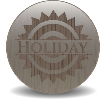 Holiday realistic wood emblem
