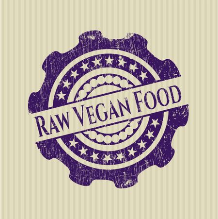 Raw Vegan Food rubber grunge texture stamp