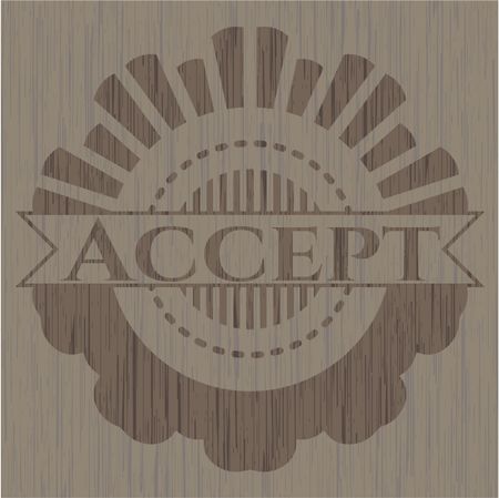 Accept wooden emblem. Vintage.