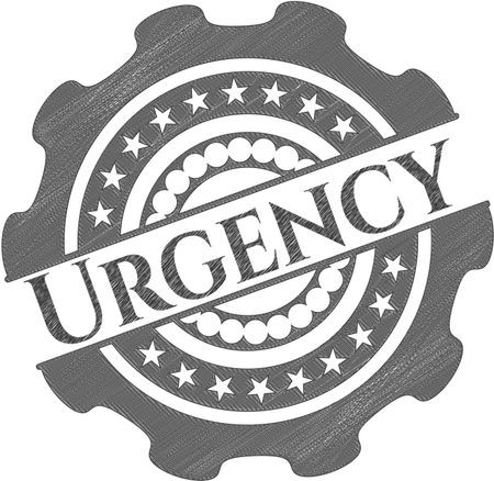 Urgency emblem with pencil effect