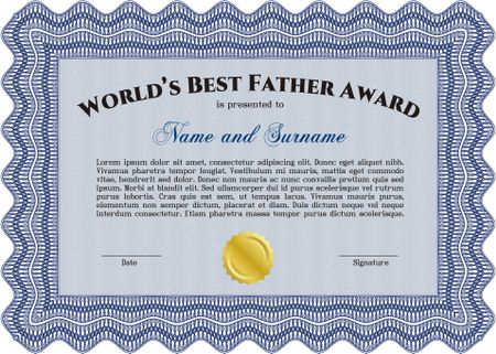 World's Best Father Award. Detailed. With background. Cordial design. 