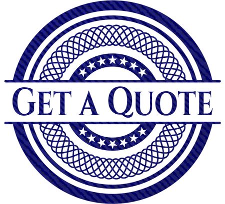 Get a Quote badge with denim background