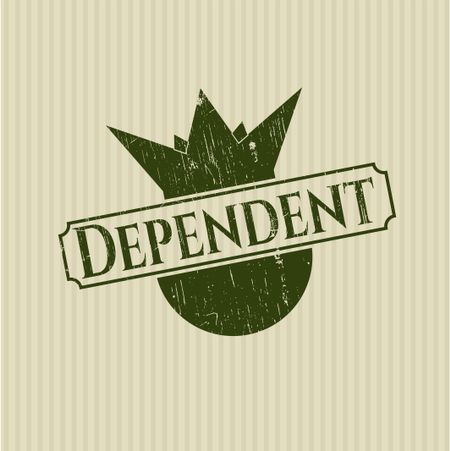 Dependent rubber stamp with grunge texture