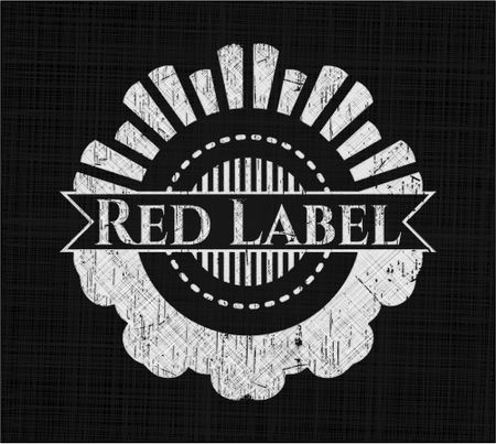 Red Label written with chalkboard texture