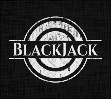 BlackJack chalk emblem written on a blackboard