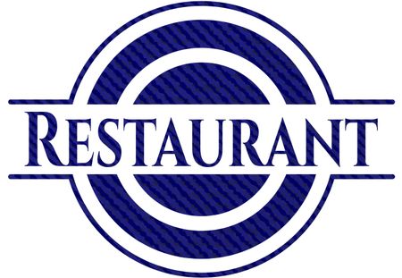 Restaurant jean or denim emblem or badge background
