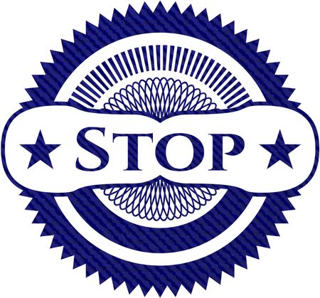 Stop emblem with jean high quality background