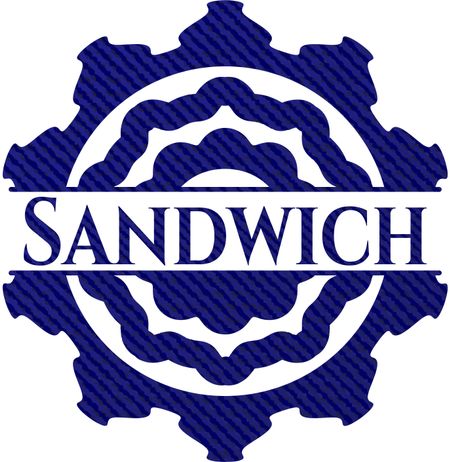 Sandwich emblem with jean high quality background