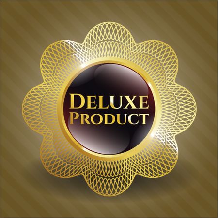 Deluxe Product golden badge or emblem