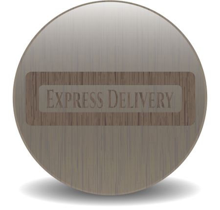 Express Delivery retro style wooden emblem