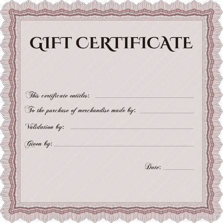 Modern gift certificate template.