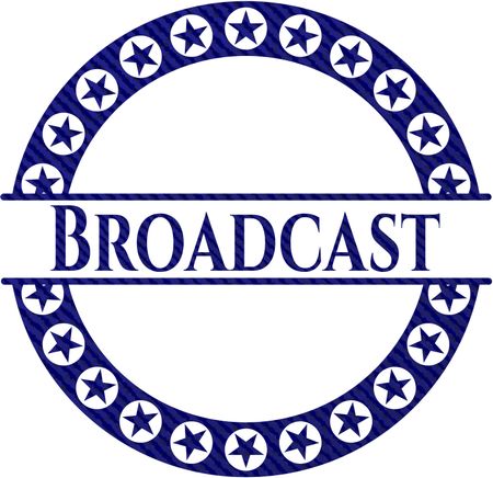 Broadcast jean or denim emblem or badge background